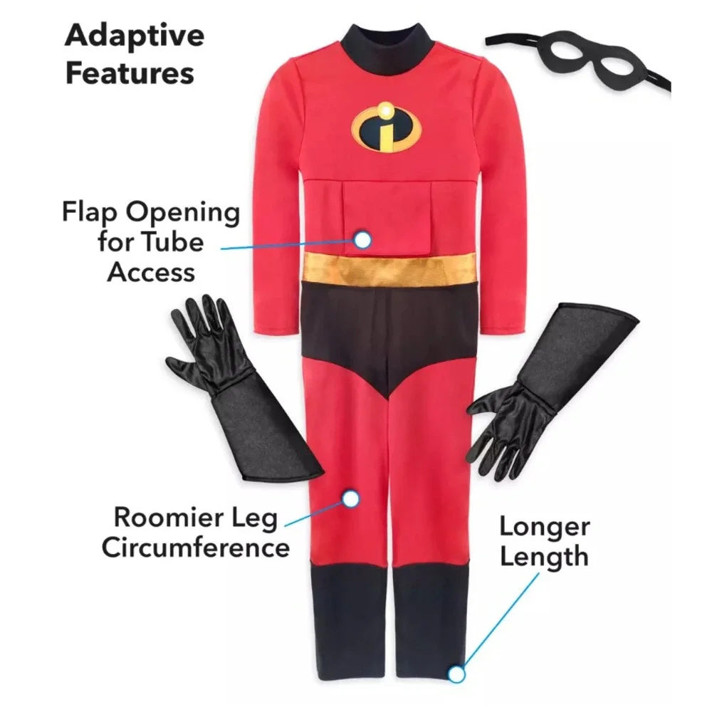 DISNEY PIXAR Adaptive Costume DASH Incredibles 2 Youth Small NO MASK